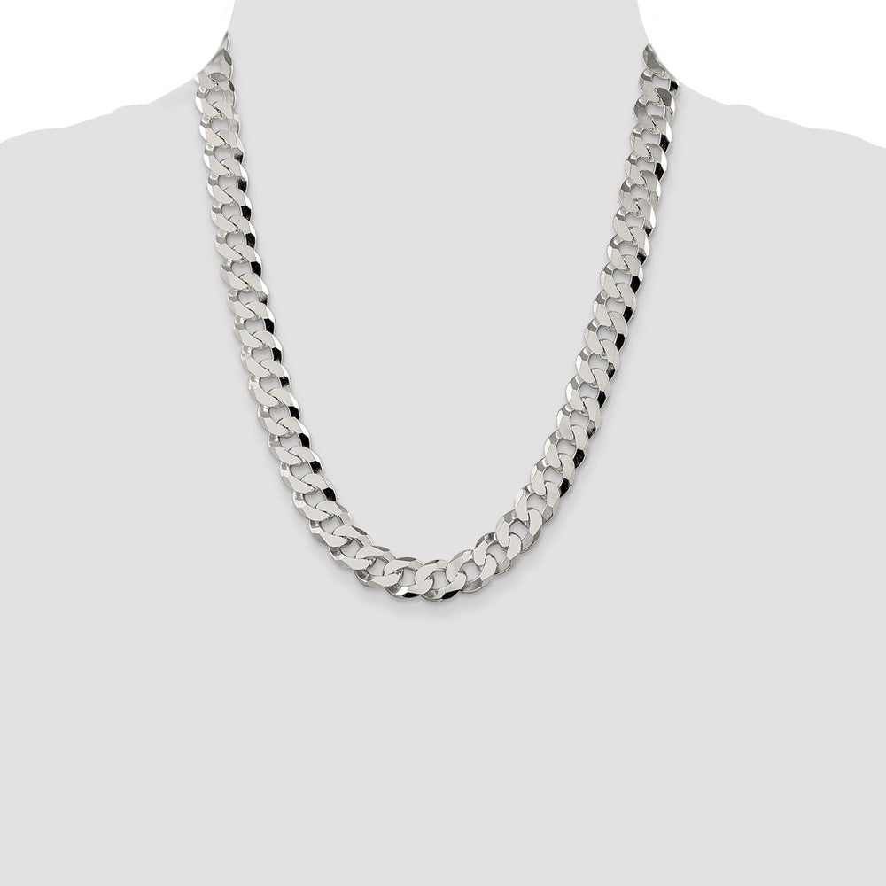 Buy 12.3mm Sterling Silver Beveled Curb Chain - Stylish & Affordable Accessory