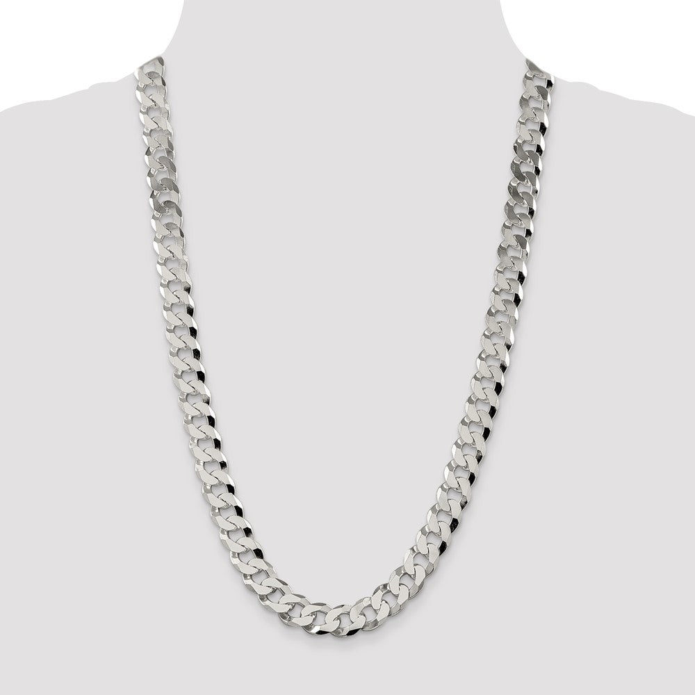 Buy Stylish 12.3mm Beveled Curb Chain in Sterling Silver at Affordable Prices
