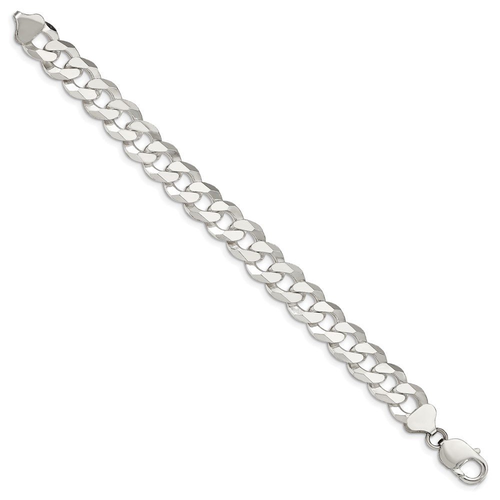 Buy Stylish 12.3mm Beveled Curb Chain in Sterling Silver - Luxury Value!