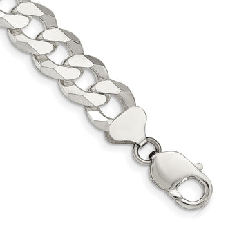 Buy Stylish 12.3mm Beveled Curb Chain in High-Quality Sterling Silver