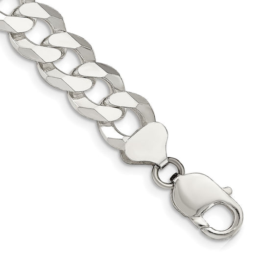 Buy Stylish 12.3mm Beveled Curb Chain in Sterling Silver - Affordable Elegance