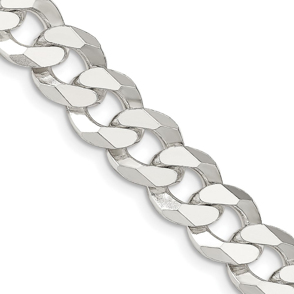 Buy Stylish 12.3mm Beveled Curb Chain in Sterling Silver - Affordable Luxury!