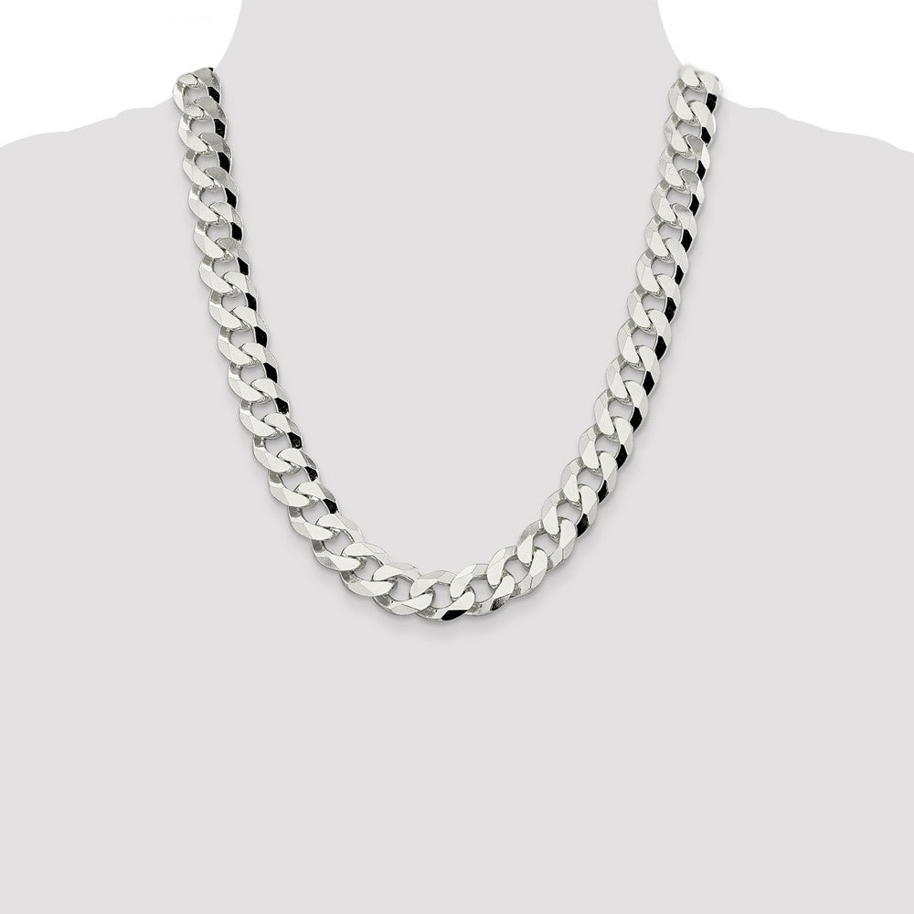 Buy 14mm Beveled Curb Chain in Sterling Silver | Stylish & Affordable Jewelry