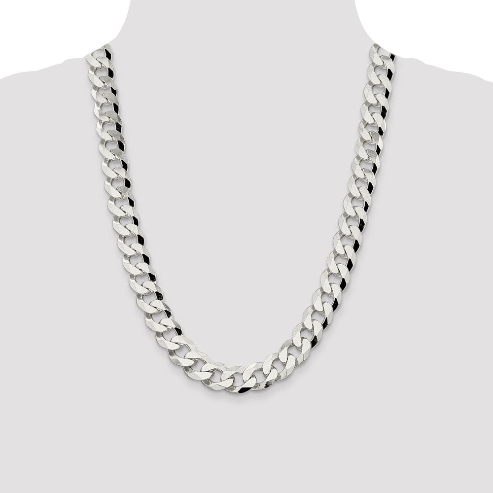 Buy Exclusive 14mm Beveled Curb Chain in Sterling Silver - Stylish Value!