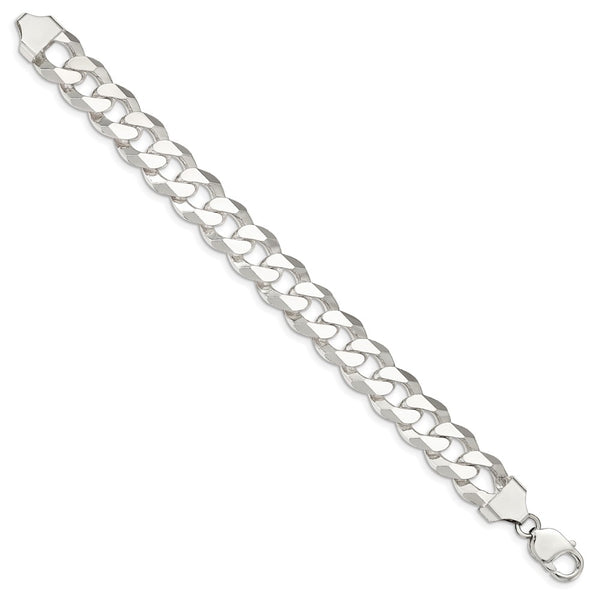 14mm Beveled Curb Chain in Sterling Silver - Style GR1-1029840