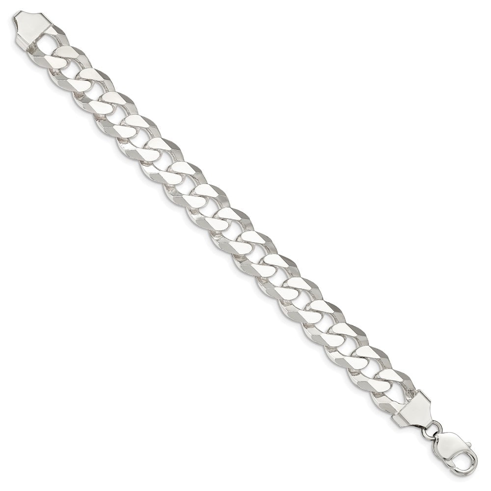 Buy Stylish 14mm Beveled Curb Chain in Sterling Silver - Luxury Value Piece