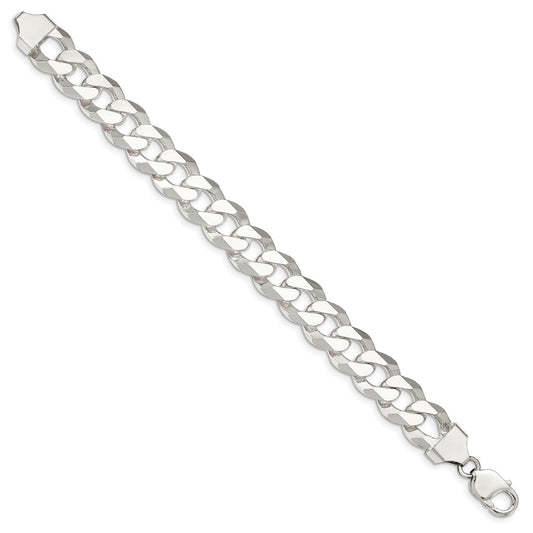 Buy Stylish 14mm Beveled Curb Chain in Sterling Silver - Luxury Value Piece