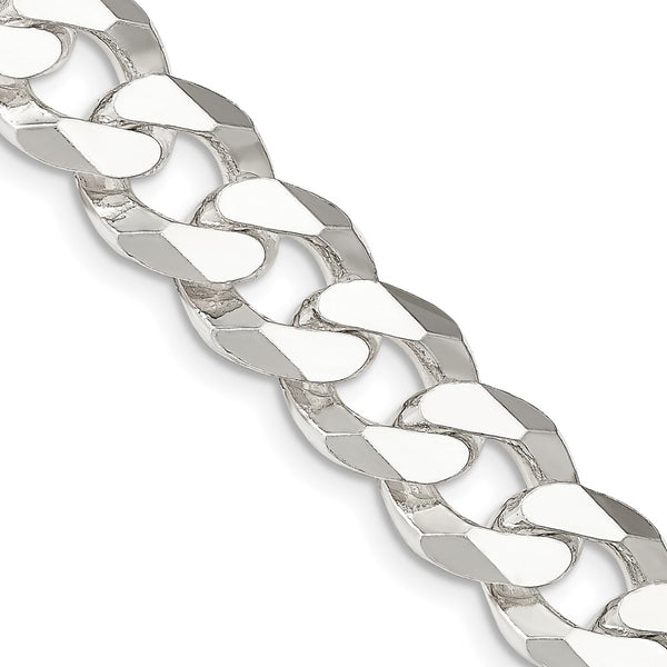 14mm Beveled Curb Chain in Sterling Silver - Style GR1-1031899