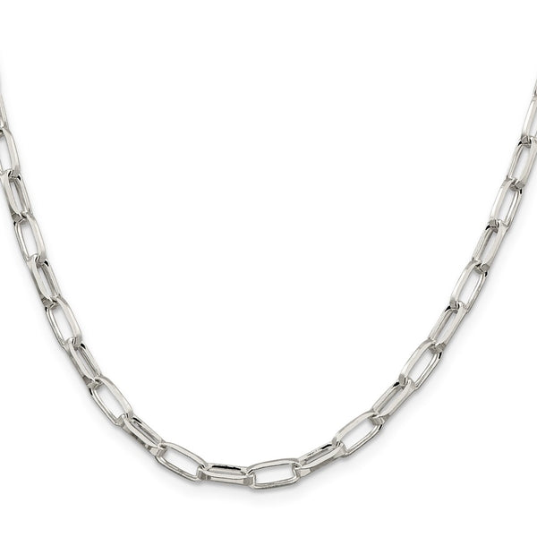 5mm Elongated Open Link Necklace Chain in Sterling Silver