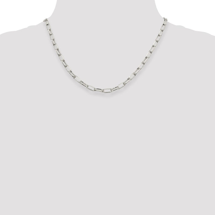 Buy Stylish 5mm Elongated Open Link Necklace Chain in High-Quality Sterling Silver-4