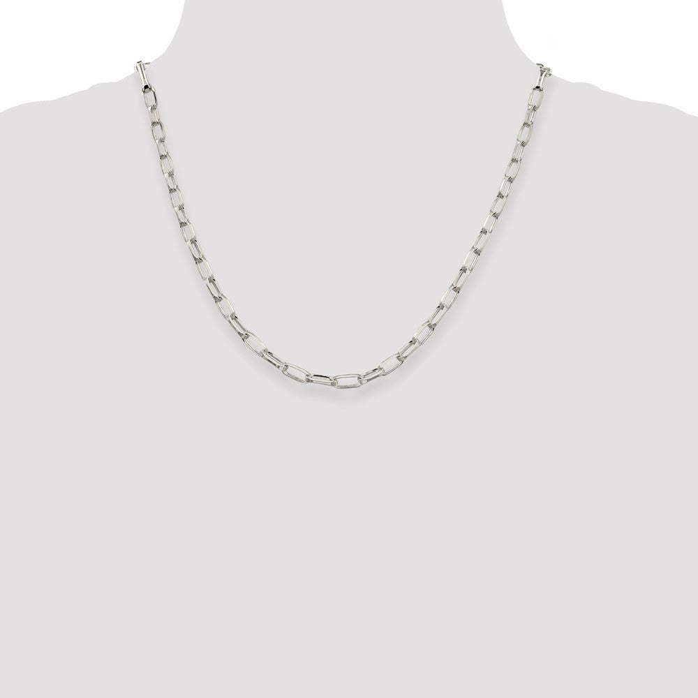 Buy Stylish Sterling Silver 5mm Elongated Open Link Necklace Chain - Value!