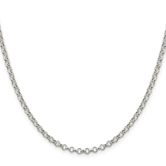 Buy Stylish 3mm Semi-Solid Rolo Chain in Sterling Silver - High Quality Value
