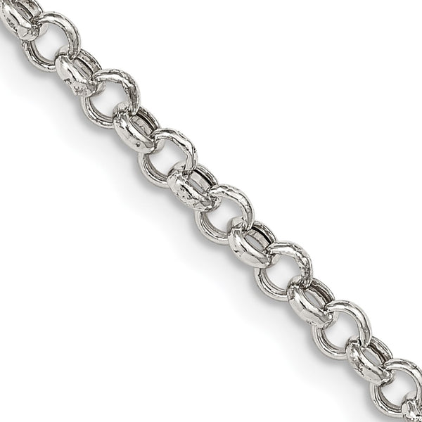 3mm Semi-Solid Rolo Chain in Sterling Silver