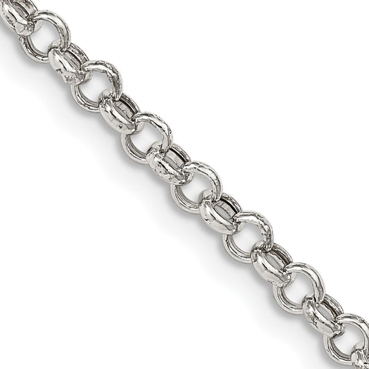 Buy Stylish 3mm Semi-Solid Rolo Chain in Sterling Silver - High Quality Value