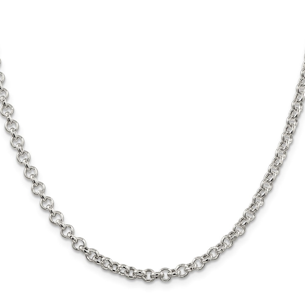 Buy Stylish 4.25mm Sterling Silver Semi-Solid Rolo Link Chain - Luxury Value!