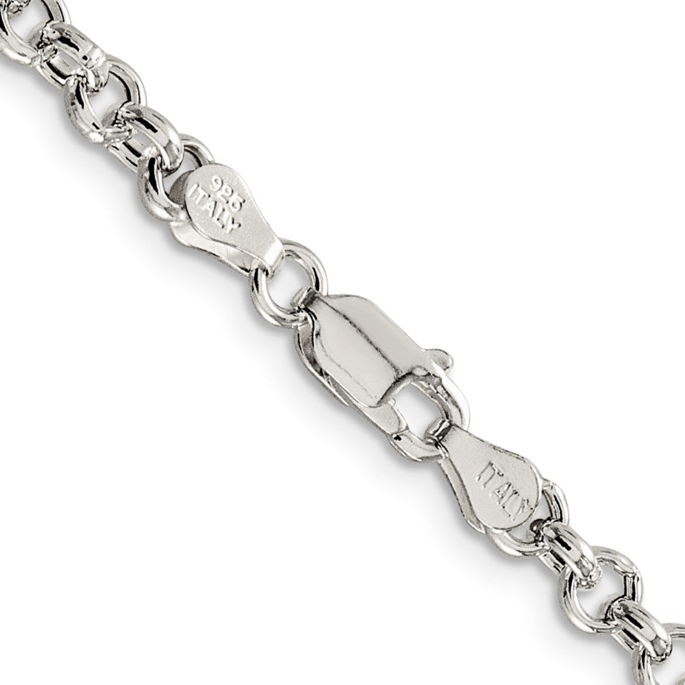 Buy Stylish 4.25mm Sterling Silver Semi-Solid Rolo Link Chain - Luxury Value!