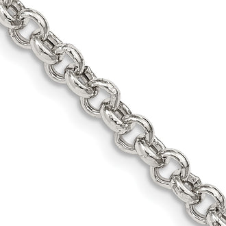 Buy Stylish 4.25mm Semi-Solid Rolo Link Chain in High-Quality Sterling Silver