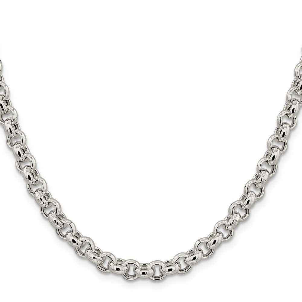 Buy Stylish 6.5mm Semi-Solid Sterling Silver Rolo Link Chain - Luxury Value