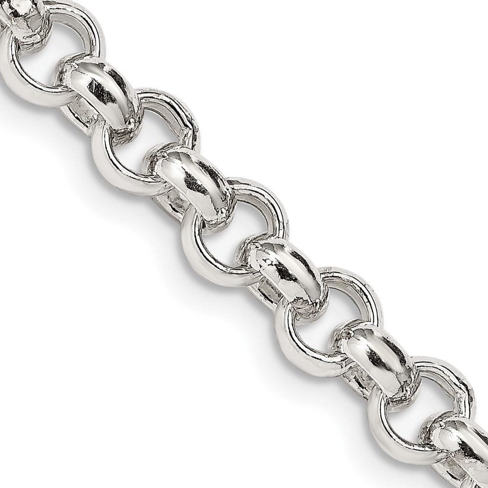 Buy Stylish 6.5mm Semi-Solid Sterling Silver Rolo Link Chain - Luxury Value