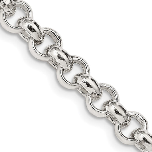 High-Quality 6.5mm Sterling Silver Semi-Solid Rolo Link Chain | Stylish Value