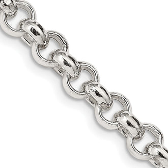 Buy Stylish 6.5mm Sterling Silver Semi-Solid Rolo Link Chain - Affordable Luxury