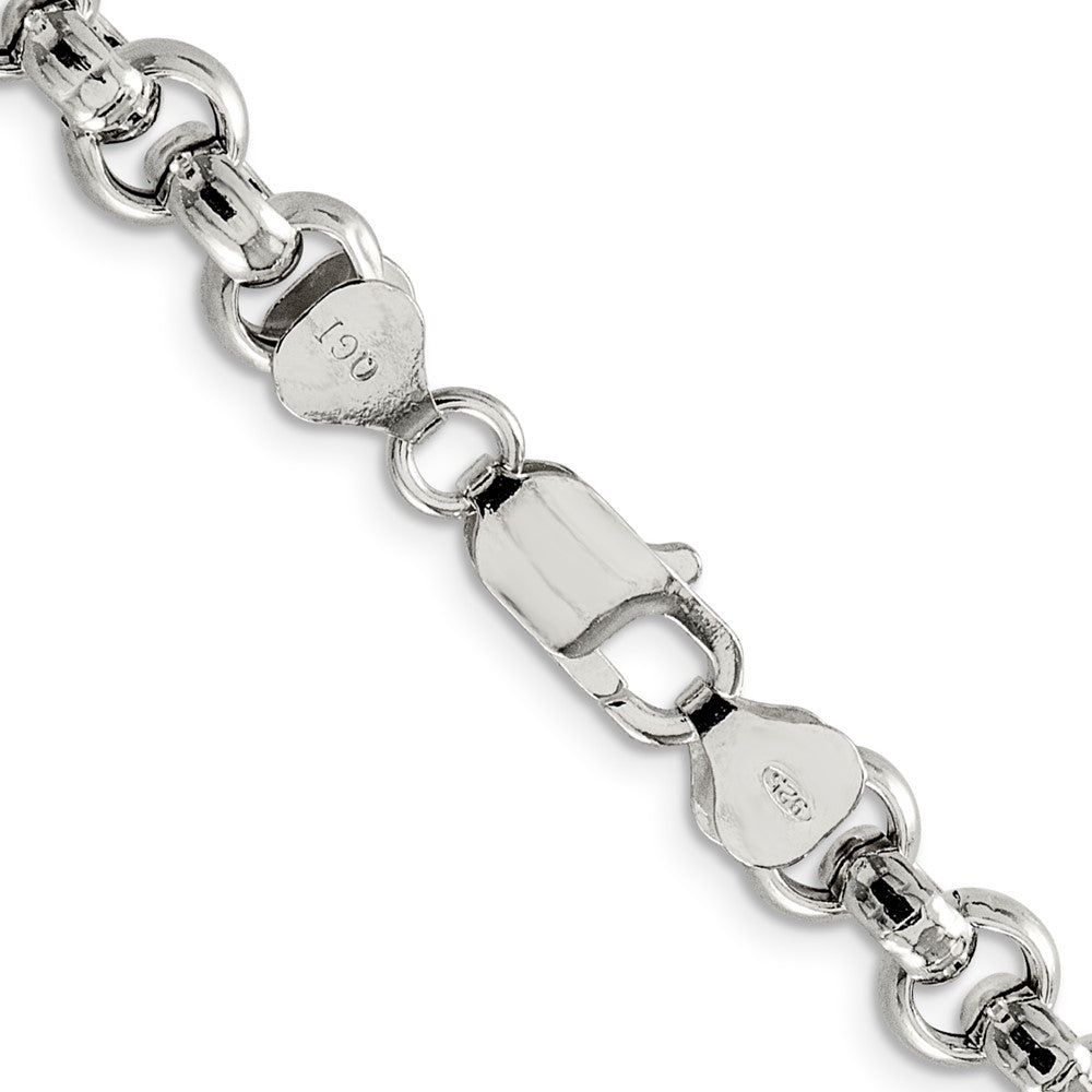 Order Stylish 7.75mm Semi-Solid Sterling Silver Rolo Link Chain - Luxury Value