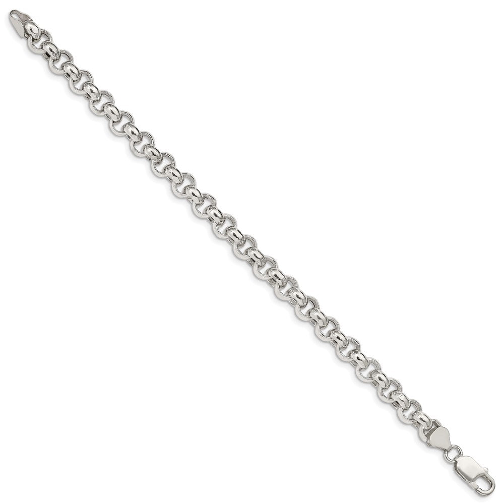 Exclusive Sterling Silver 7.75mm Semi-Solid Rolo Link Chain - Stylish Value!