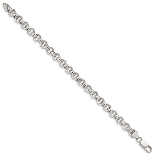 Buy Stylish 7.75mm Semi-Solid Rolo Link Chain in High-Quality Sterling Silver