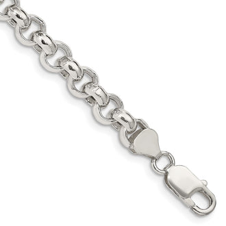 Exclusive Sterling Silver 7.75mm Semi-Solid Rolo Link Chain - Stylish Value!