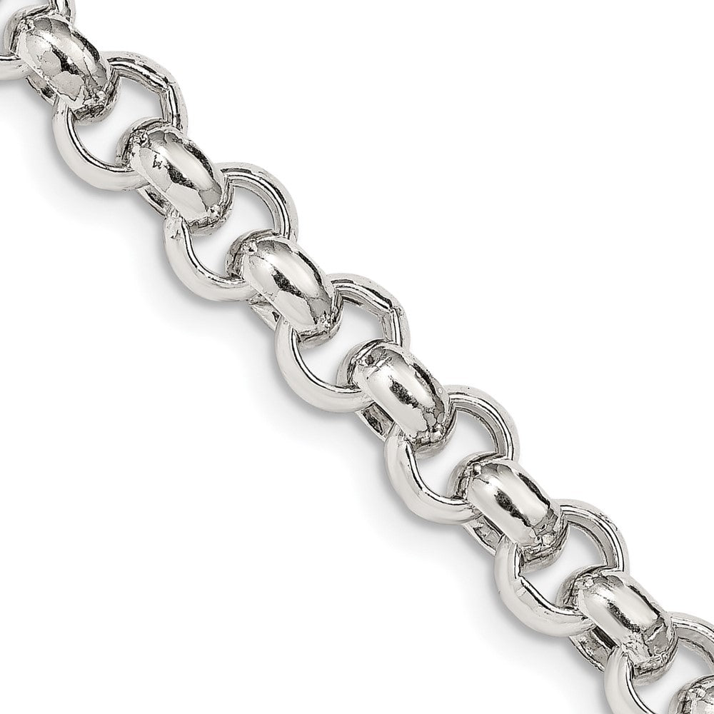 Order Stylish 7.75mm Semi-Solid Sterling Silver Rolo Link Chain - Luxury Value