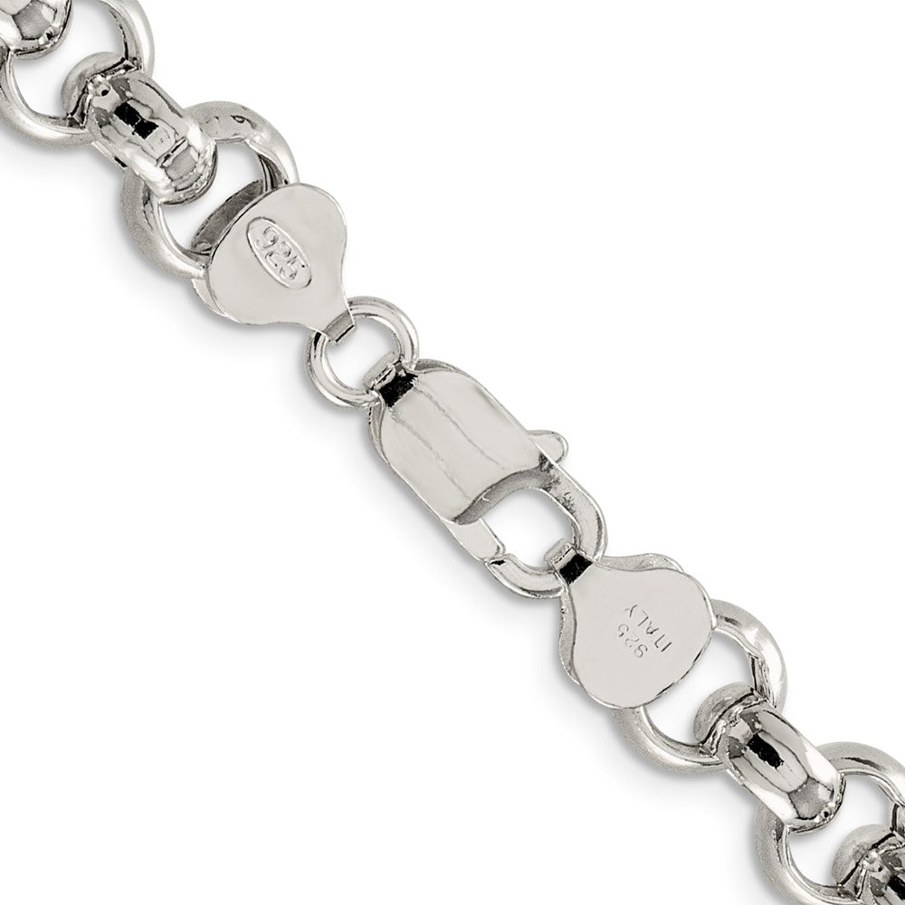 Buy Stylish 9.5mm Semi-Solid Rolo Link Chain in High-Quality Sterling Silver