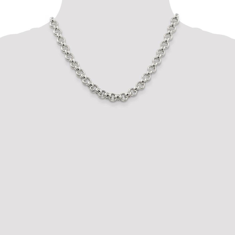 Buy Exclusive 9.5mm Semi-Solid Rolo Chain in Sterling Silver - Stylish Value!