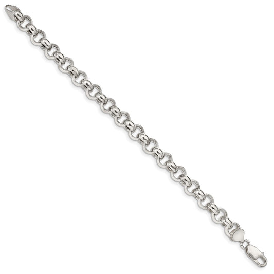 Buy 9.5mm Semi-Solid Rolo Chain in Sterling Silver - Stylish and High-Quality
