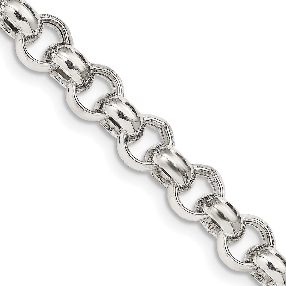 Buy Stylish 9.5mm Semi-Solid Rolo Link Chain in High-Quality Sterling Silver
