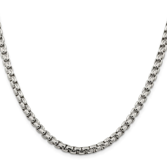 Buy 5.2mm Round Box Chain in Sterling Silver - Stylish, High-Quality Jewelry!