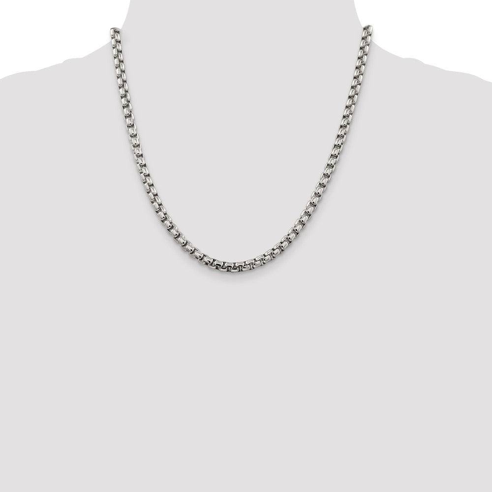 Buy Stylish 5.2mm Round Box Chain in Sterling Silver - Affordable Luxury