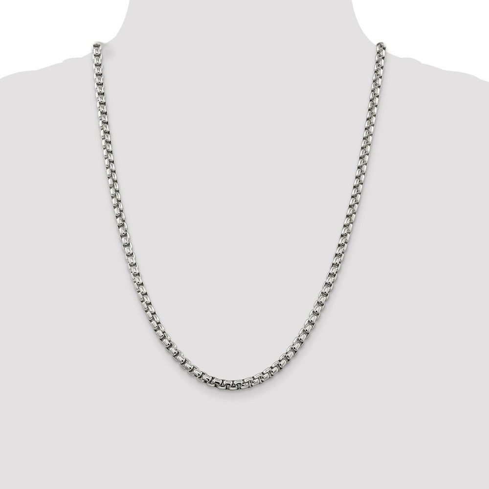 Buy Stylish 5.2mm Round Box Chain in Sterling Silver - Affordable Luxury Jewelry