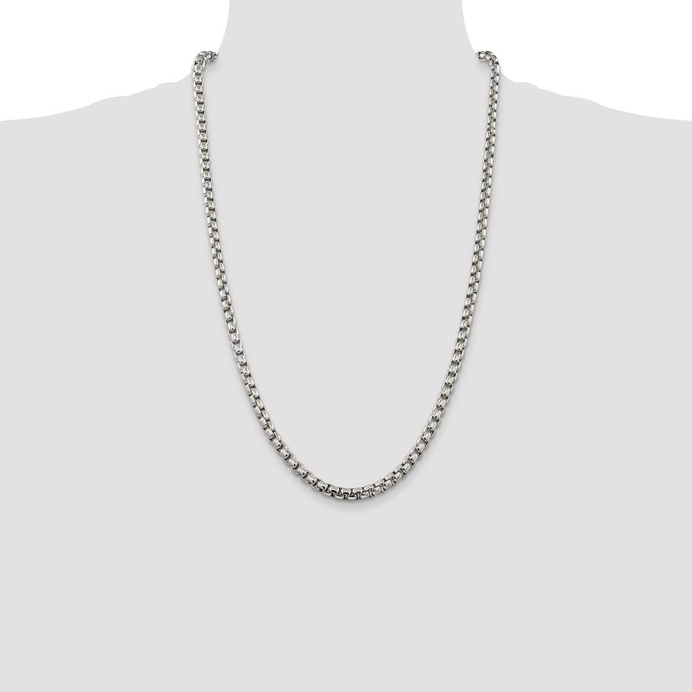 Buy Stylish 5.2mm Round Box Chain in Sterling Silver | Affordable Luxury Design