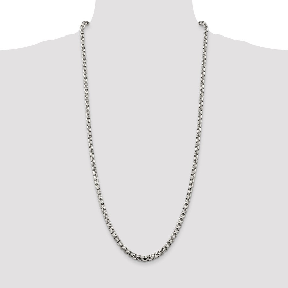 Buy 5.2mm Round Box Chain in Sterling Silver - Stylish, High-Quality Jewelry!