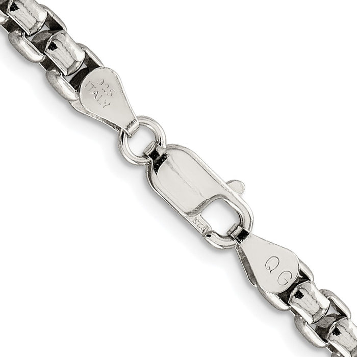 Buy Stylish Rhodium-Plated Sterling Silver 5.2mm Box Chain - Luxury Value-3