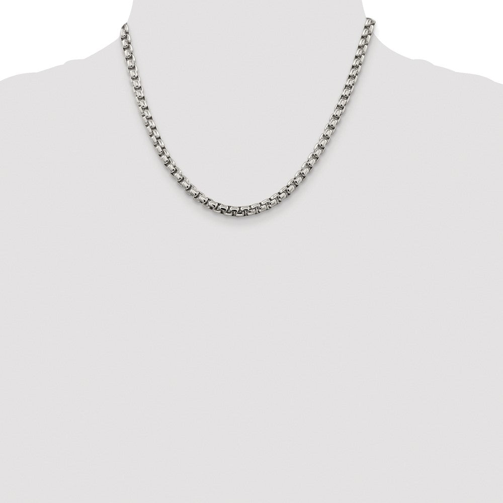 Buy Exclusive 5.2mm Rhodium-Plated Sterling Silver Box Chain - Stylish Value