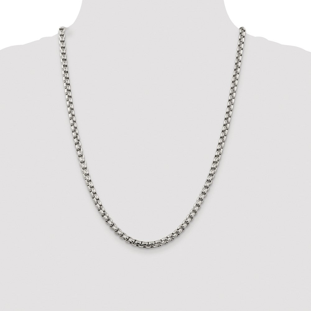 Buy Stylish Rhodium-Plated Sterling Silver 5.2mm Box Chain - Luxury Value