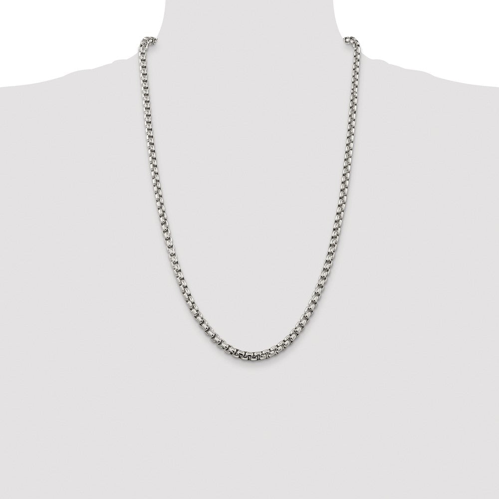 High-quality Rhodium-Plated Sterling Silver 5.2mm Box Chain | Stylish Value