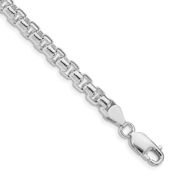 Rhodium-Plated Sterling Silver 5.2mm Round Box Chain - Style GR1-1033025