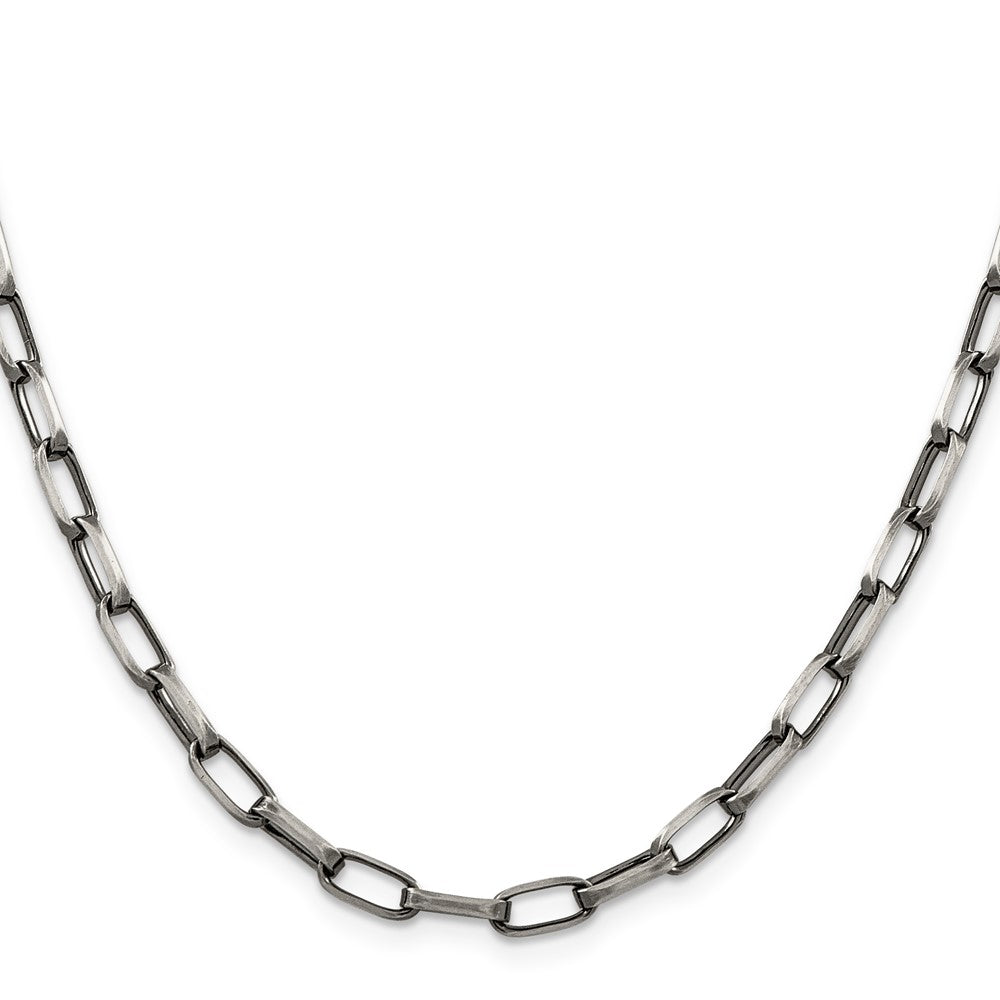 Buy Stylish Antiqued Sterling Silver 4.8mm Elongated Open Link Chain