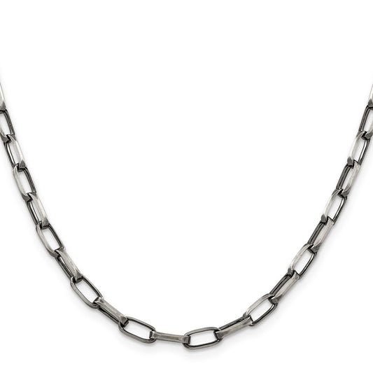 Buy Stylish Antiqued Sterling Silver 4.8mm Elongated Open Link Chain