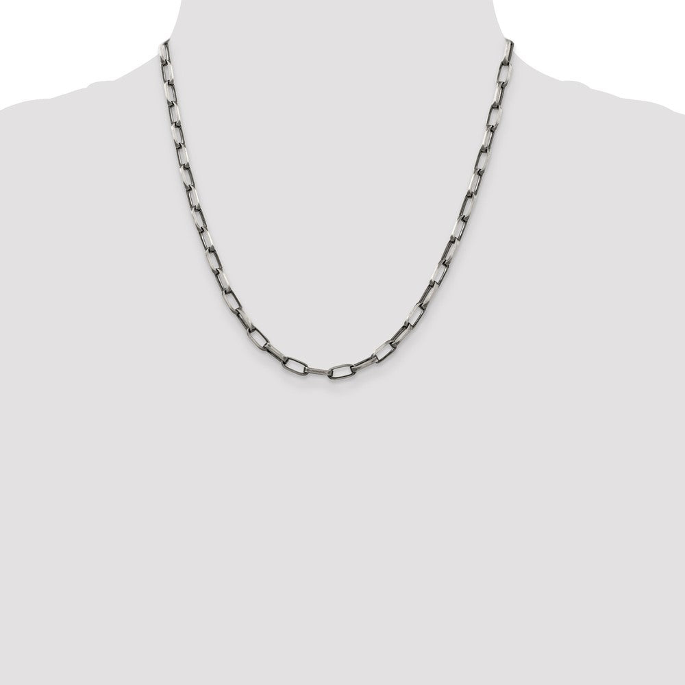 High-Quality Antiqued Sterling Silver 4.8mm Chain | Stylish Open Links