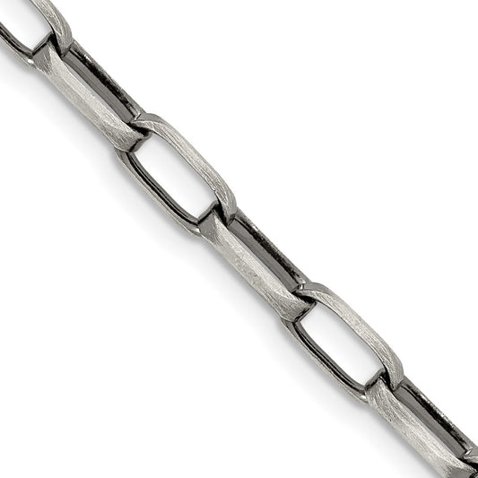 Buy Stylish Antiqued Sterling Silver 4.8mm Elongated Open Link Chain