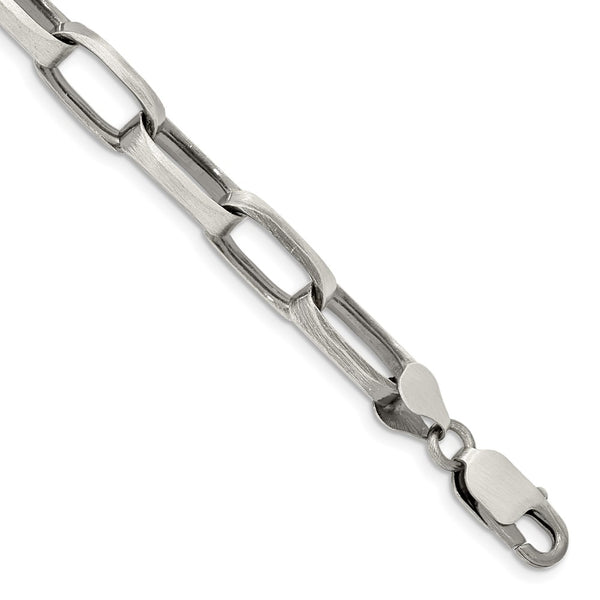 Antiqued Sterling Silver 8mm Elongated Open Link Chain - Style GR1-1030224
