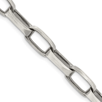 High-quality Antiqued Sterling Silver 8mm Elongated Open Link Chain - Stylish Value